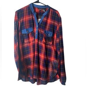 NWT Desígual Long Sleeve Shirt Size L USA